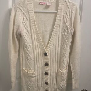 ALLOY Women's Ivory Cable Knit Cardigan